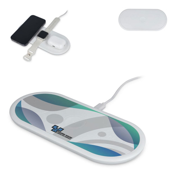 3-in-1 Draadloze Oplader 15W, Smartphone / Apple Watch / AirPod