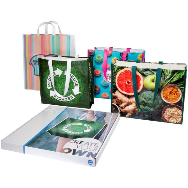 Sample box met gelamineerde draagtassen