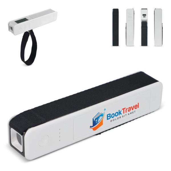 5-in-1 Powerbank - Bagageweegschaal - Zaklamp - Liniaal - Thermometer