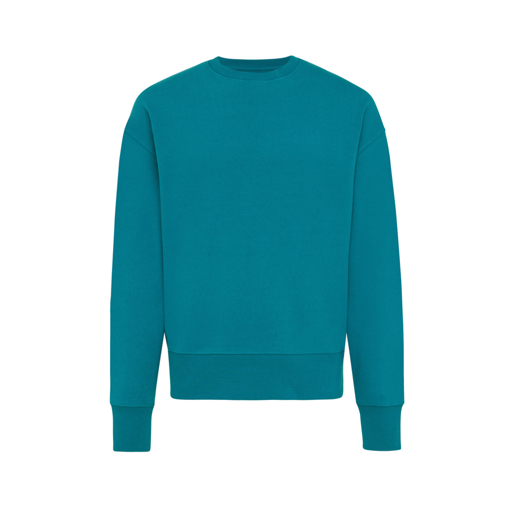 IQONIQ Kruger relaxed recycled cotton crew neck - verdigris (± PMS 18-4834TCX)