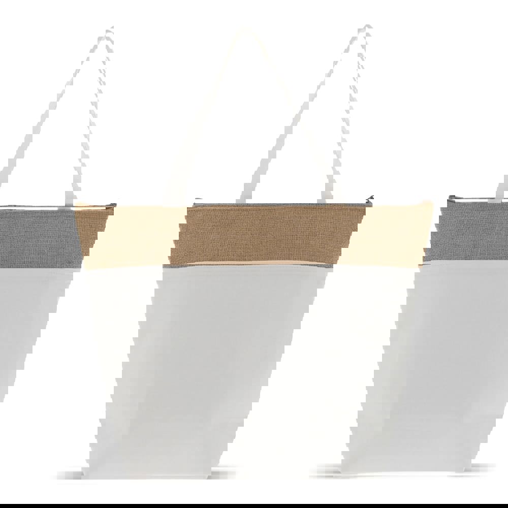 Beach cooler bag cotton/jute 43x33x14 cm