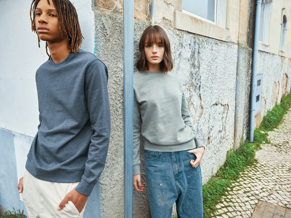 IQONIQ Denali recycled cotton crew neck undyed