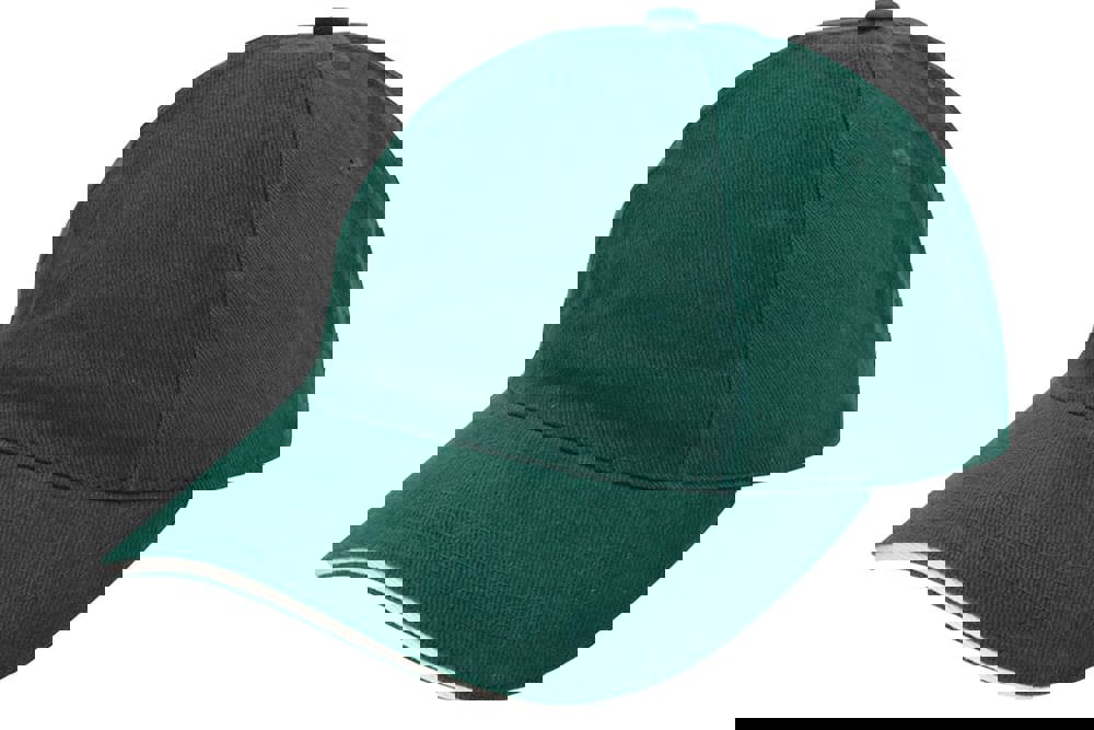 Brushed promo cap - Bottle green (PMS 3308c) / Natural