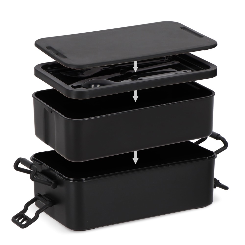 Double layer Lunch Box with Cutlery