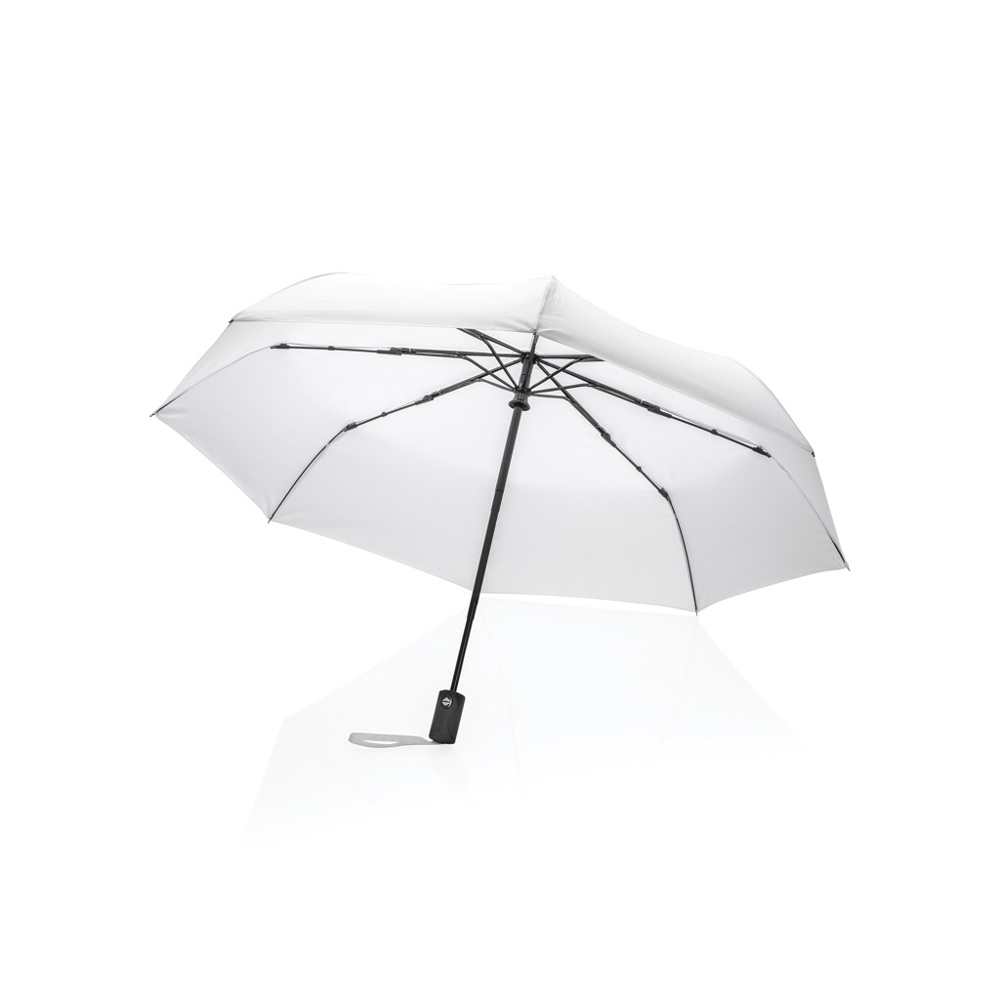 21" Impact AWARE™ RPET 190T auto open/close umbrella - white (± PMS White)