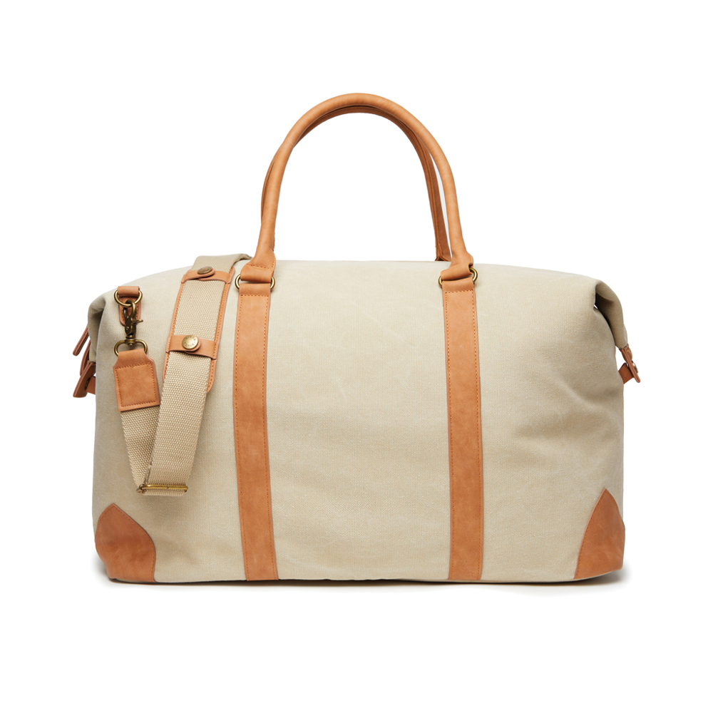 VINGA Bosler RCS recycled canvas duffelbag - beige (± PMS 14-1012)