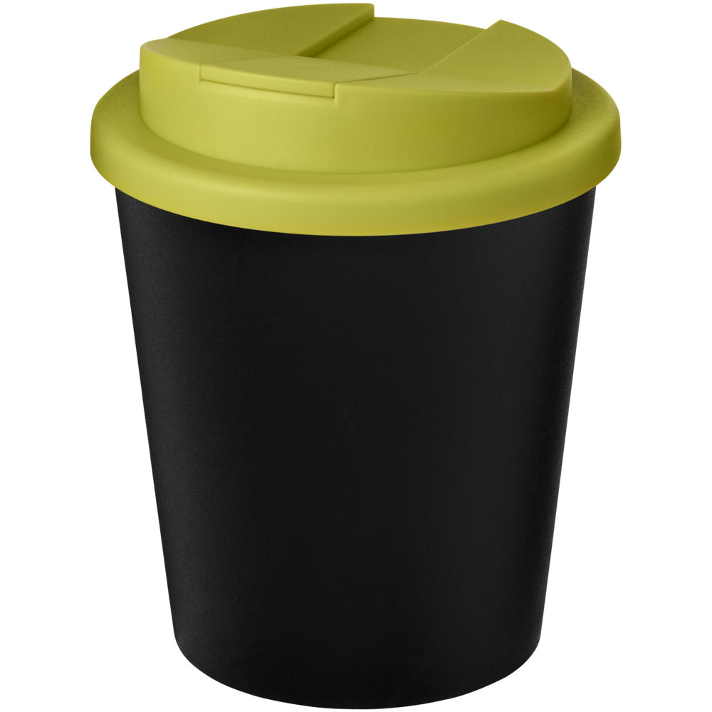 Americano® Espresso Eco 250 ml recycled tumbler with spill-proof lid - Black, Lime