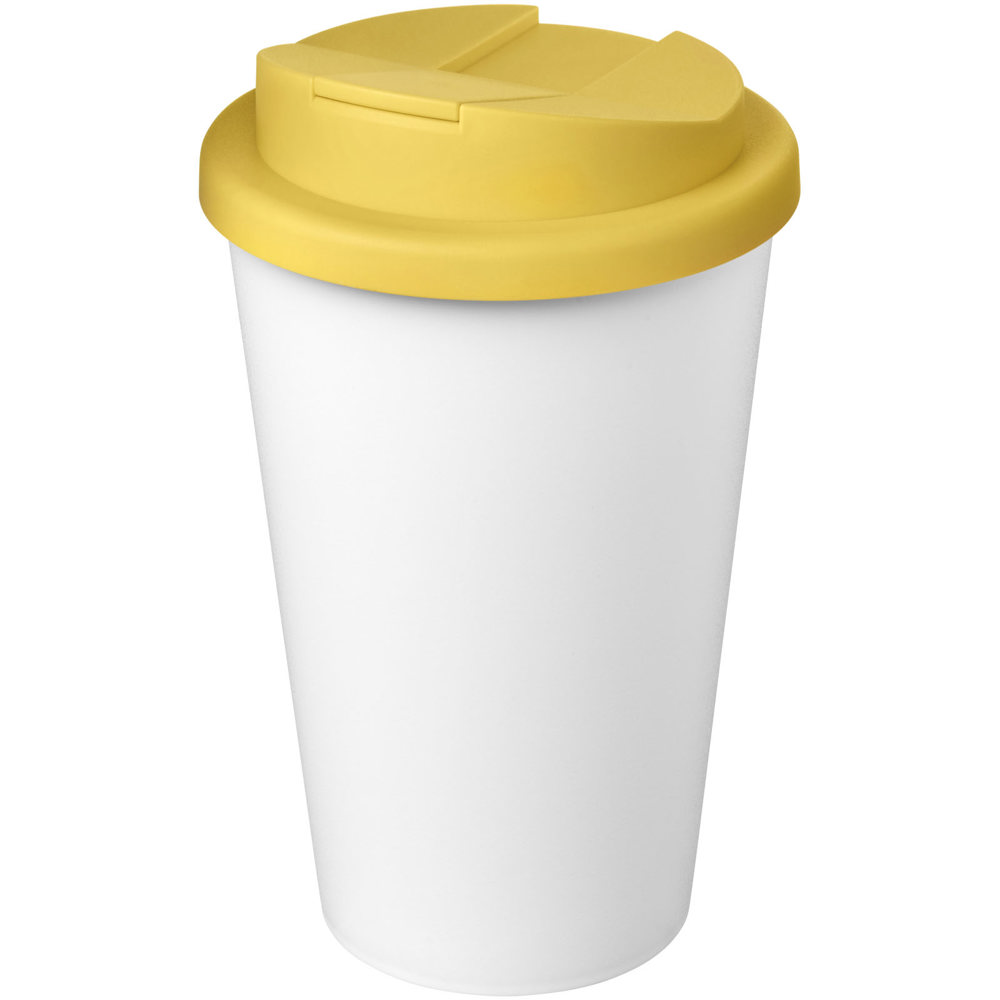 Americano® Eco 350 ml recycled tumbler with spill-proof lid - Yellow, White
