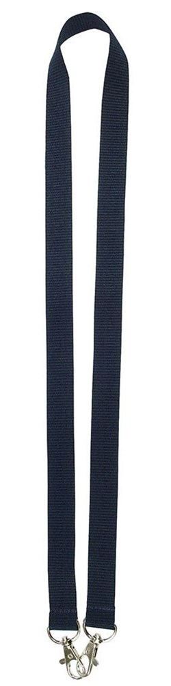 Lanyard 2 cm with 2 metal hooks, navy