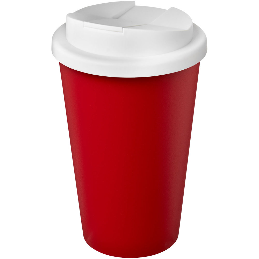 Americano® Eco 350 ml recycled tumbler with spill-proof lid - Red, White