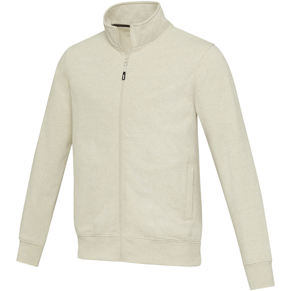 Galena unisex Aware™ recycled full zip sweater - Oatmeal