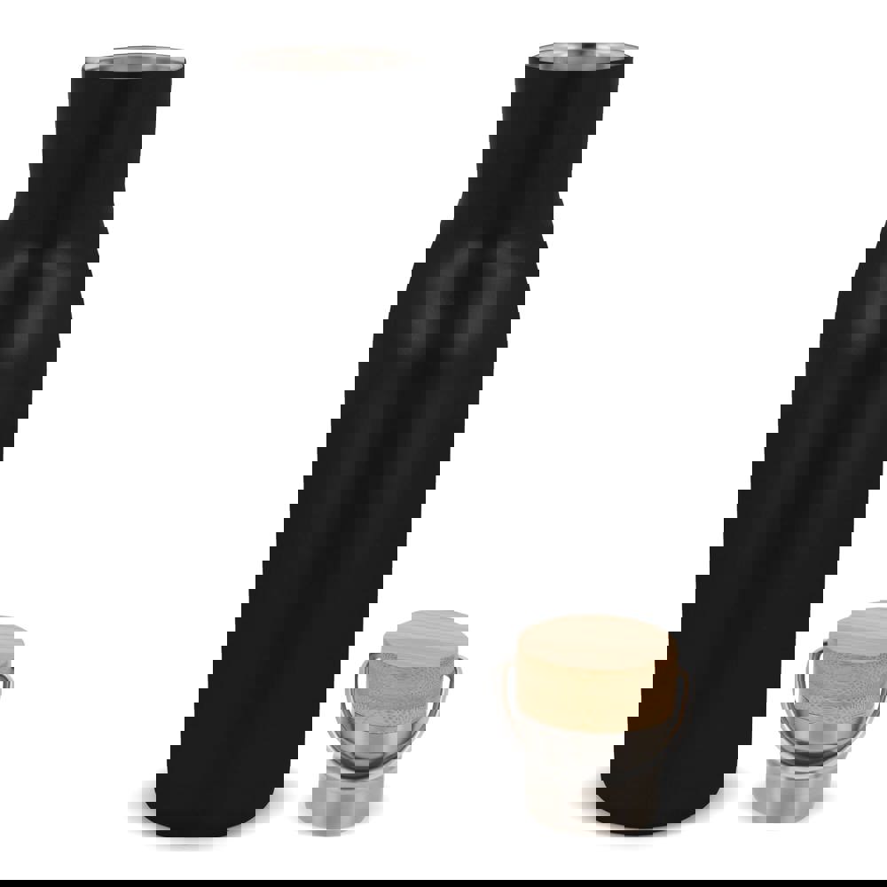 Isolier-Flasche mit Bambusdeckel, 500ml