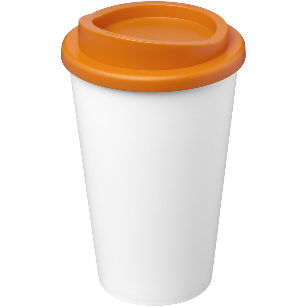 Americano® Eco 350 ml recycled tumbler - White, Orange