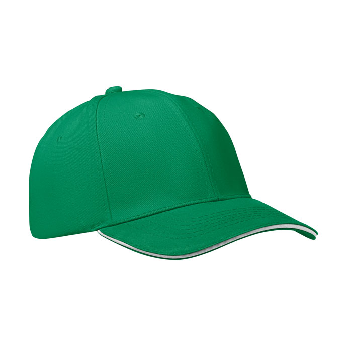BUFFALO - 6 panel baseball cap 260 gr/m - Prairie Green/White