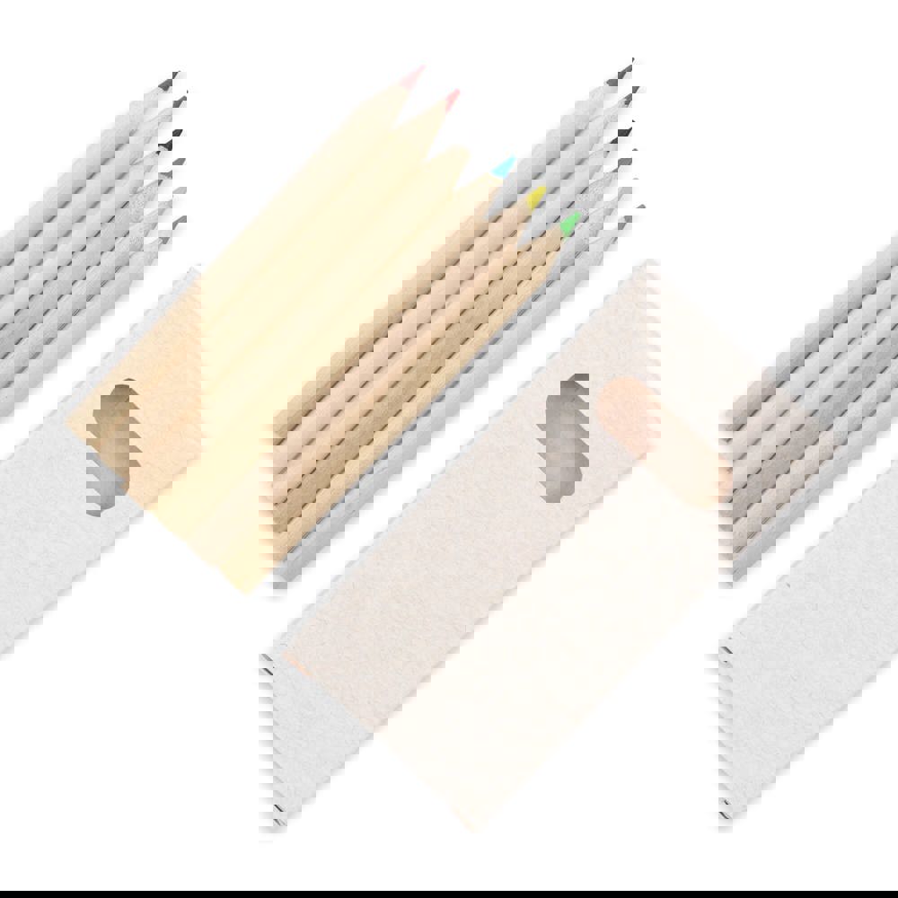 6 colouring pencils in recycled milkcarton box