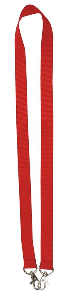 Lanyard 2 cm with 2 metal hooks, red