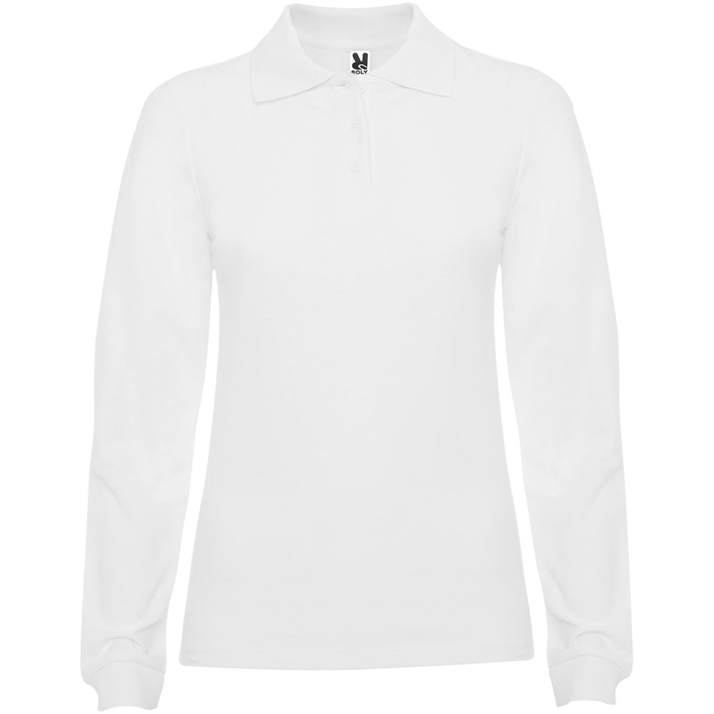 Estrella long sleeve women's polo - white