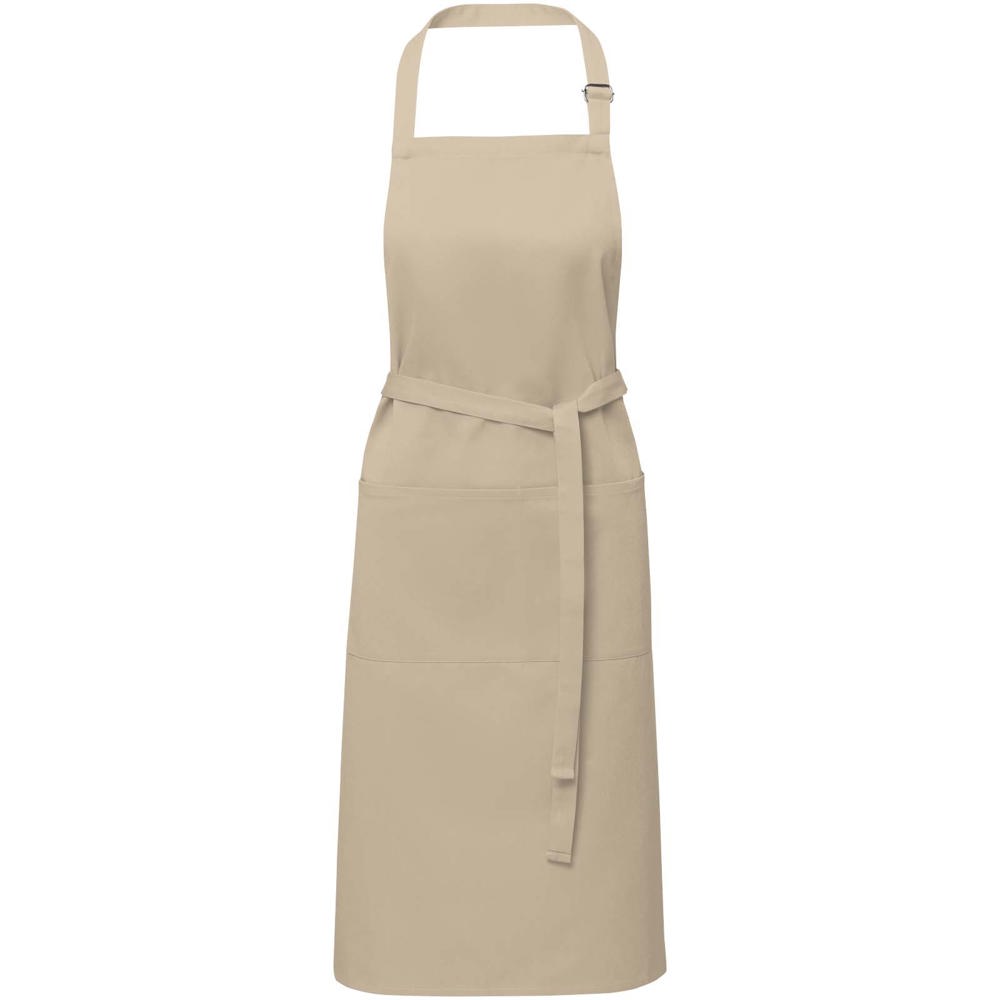 Andrea 240 g/m² apron with adjustable neck strap - Oatmeal