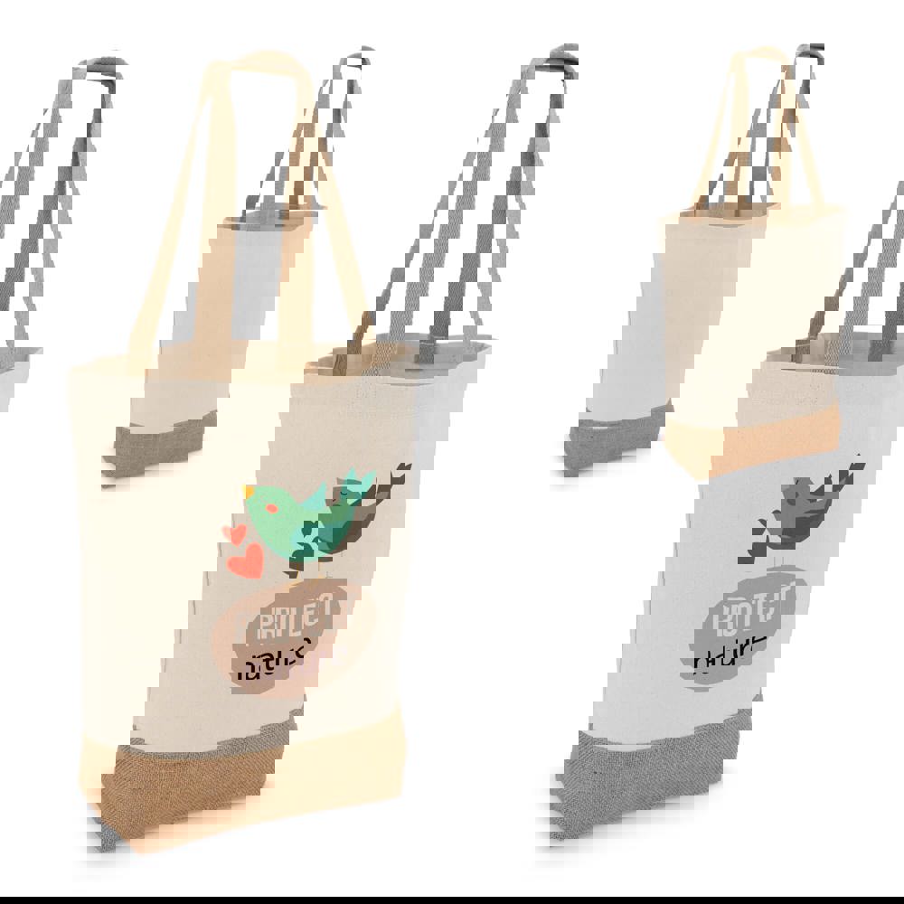 Baumwoll-Jute Tragetasche OEKO-TEX® 41 x 13 x 41cm 320g/m²