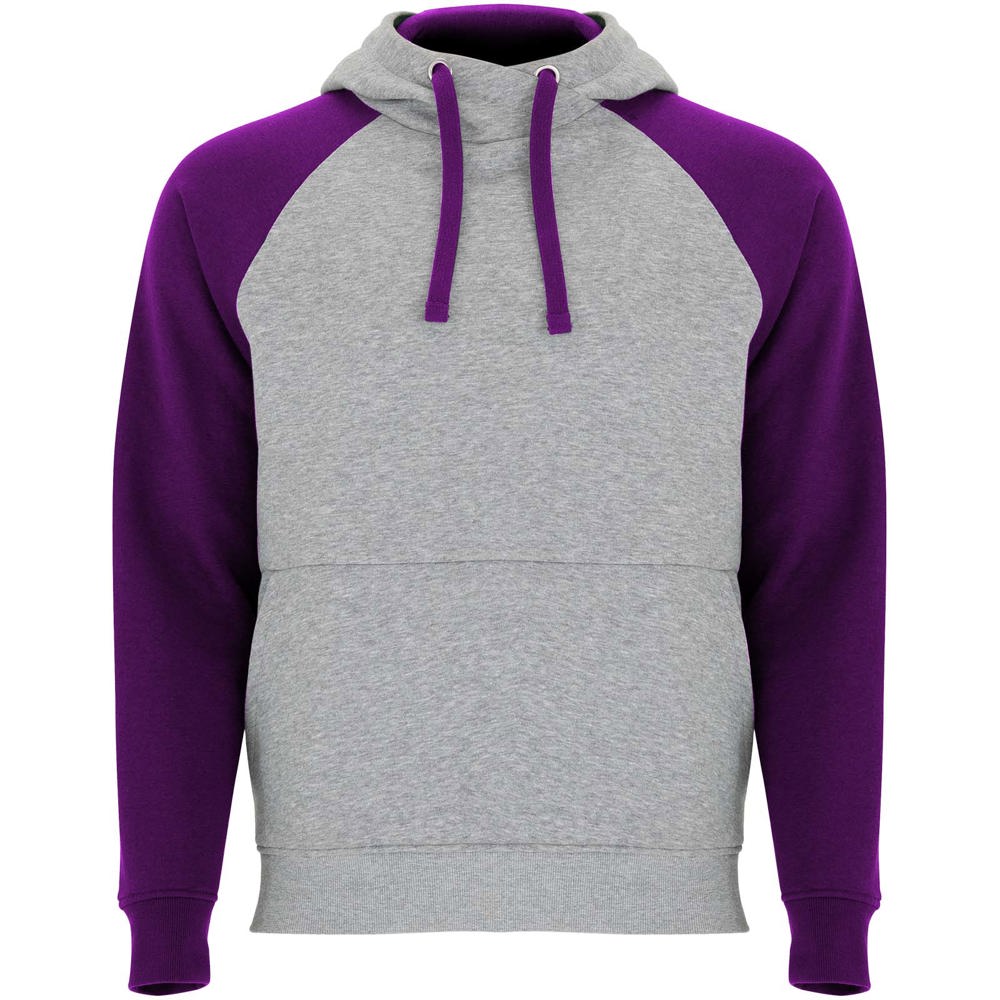 Badet zweifarbiger Kapuzenpullover Unisex - heather grau, lila