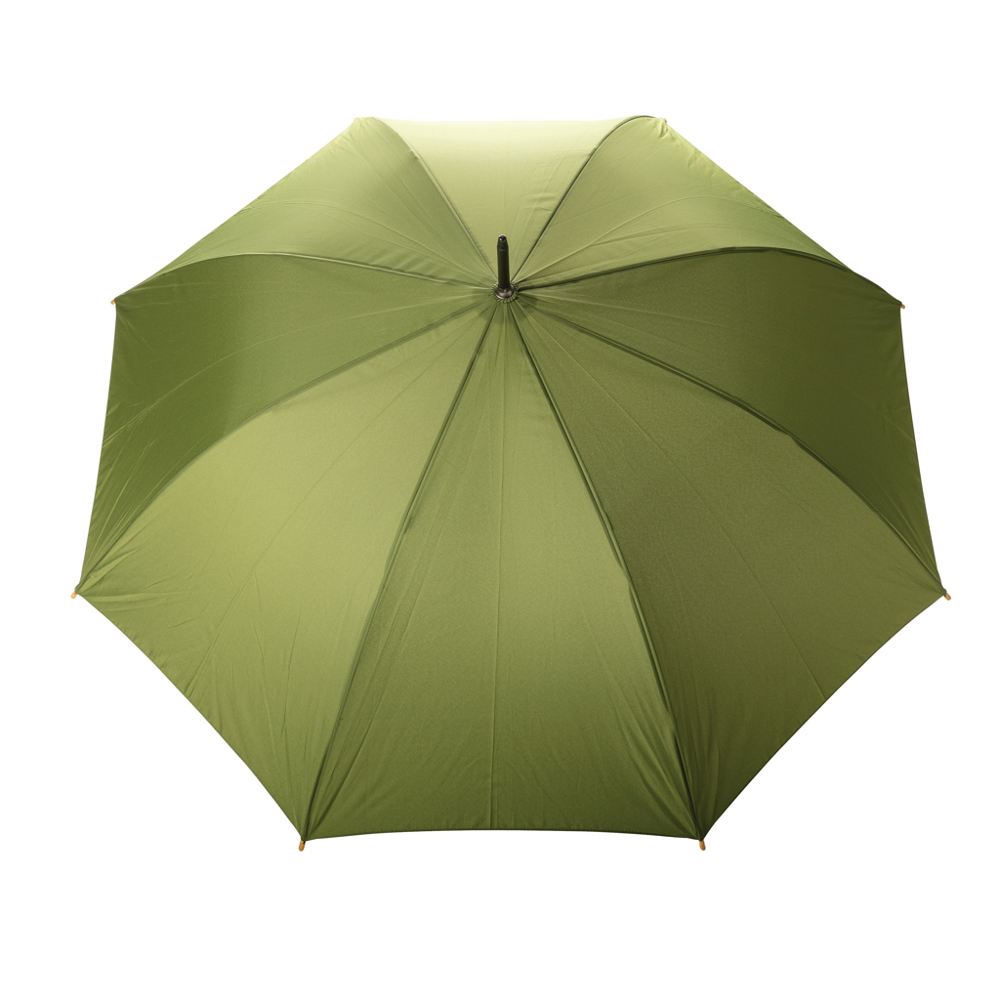 27" Impact AWARE™ RPET 190T auto open bamboo umbrella