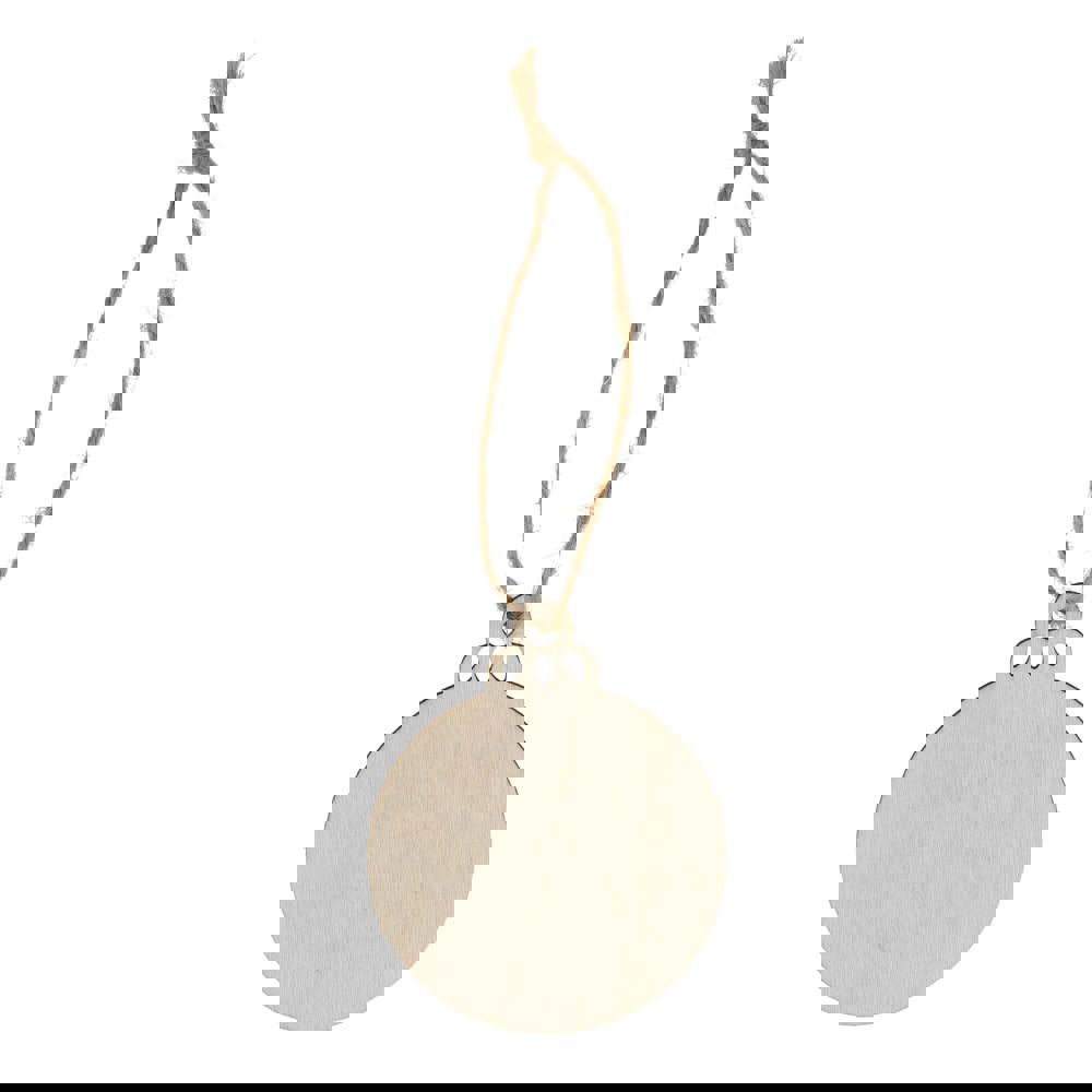 Bauble shaped wooden Christmas ornament