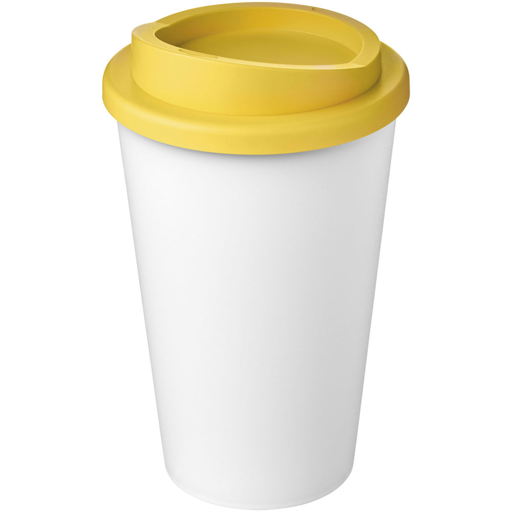 Americano® Eco 350 ml recycled tumbler - White, Yellow