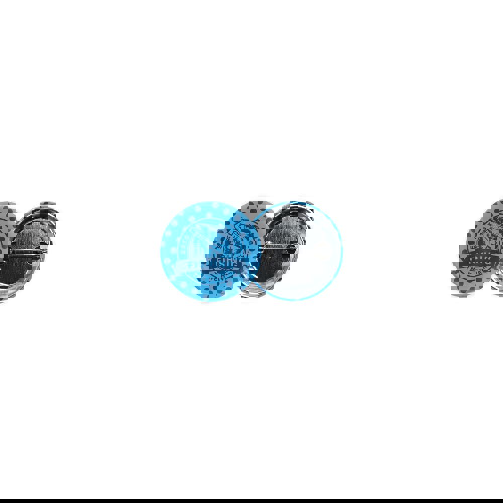 Metal button 37mm with double crimped pin