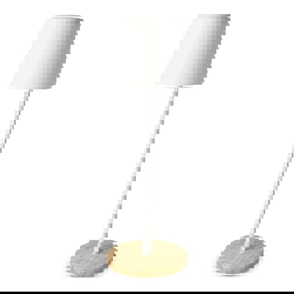 Solis Dimmable Table lamp with bamboo base - White