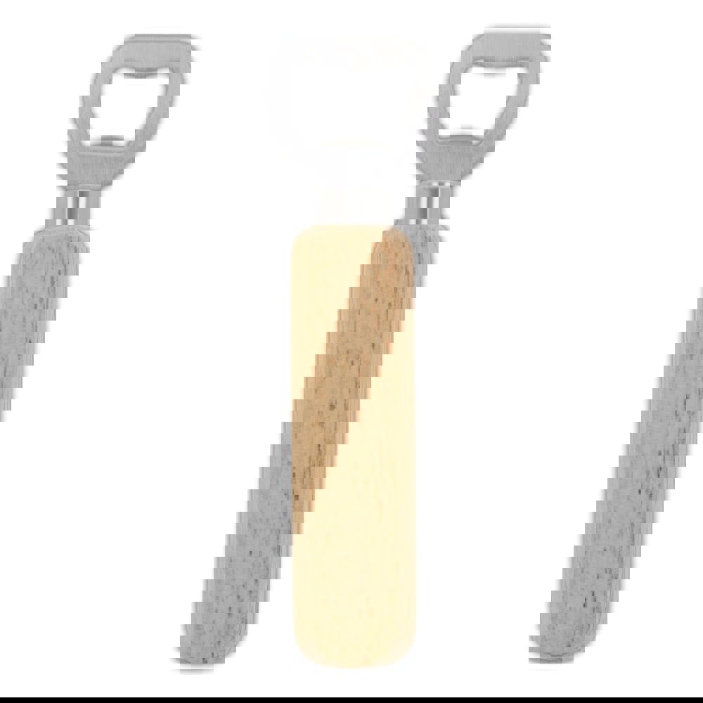 Bottle opener with wooden handle