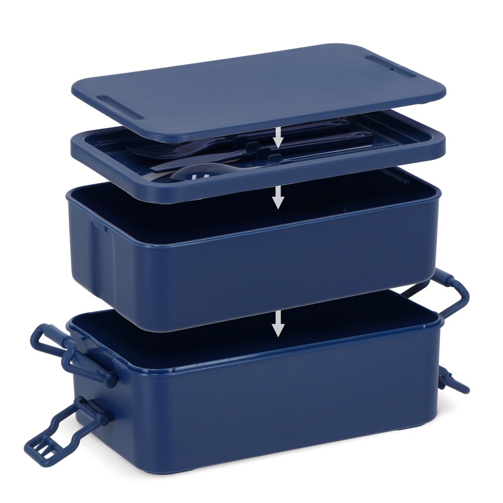 Double layer Lunch Box with Cutlery