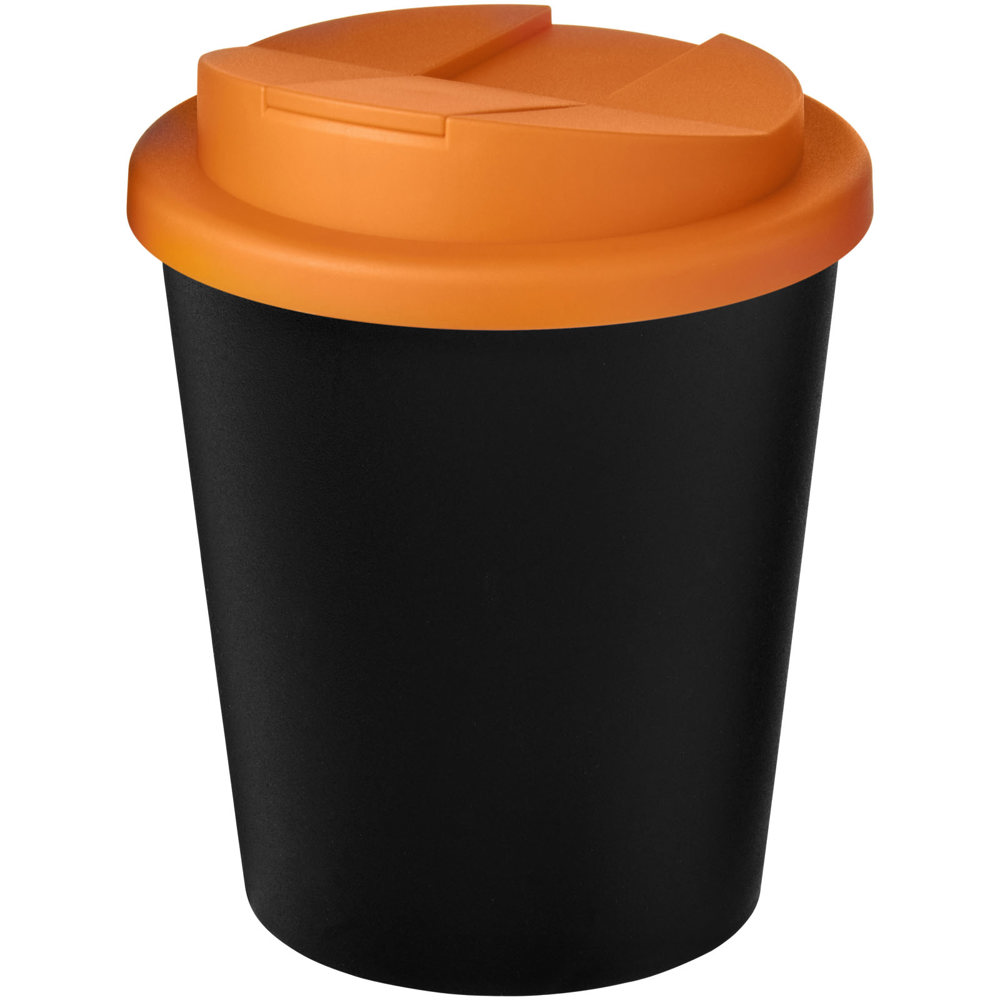 Americano® Espresso Eco 250 ml recycled tumbler with spill-proof lid - Black, Orange