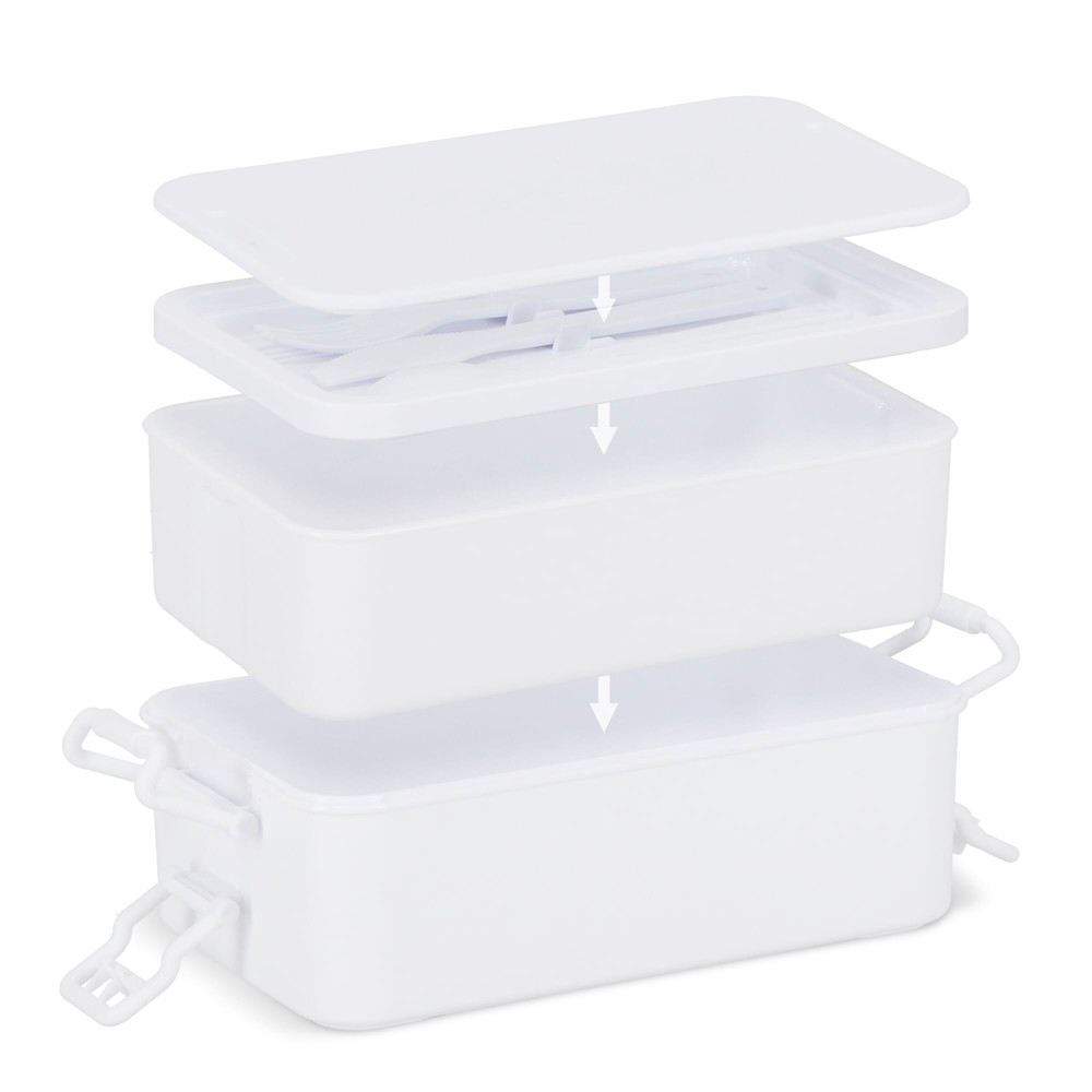 Double layer Lunch Box with Cutlery