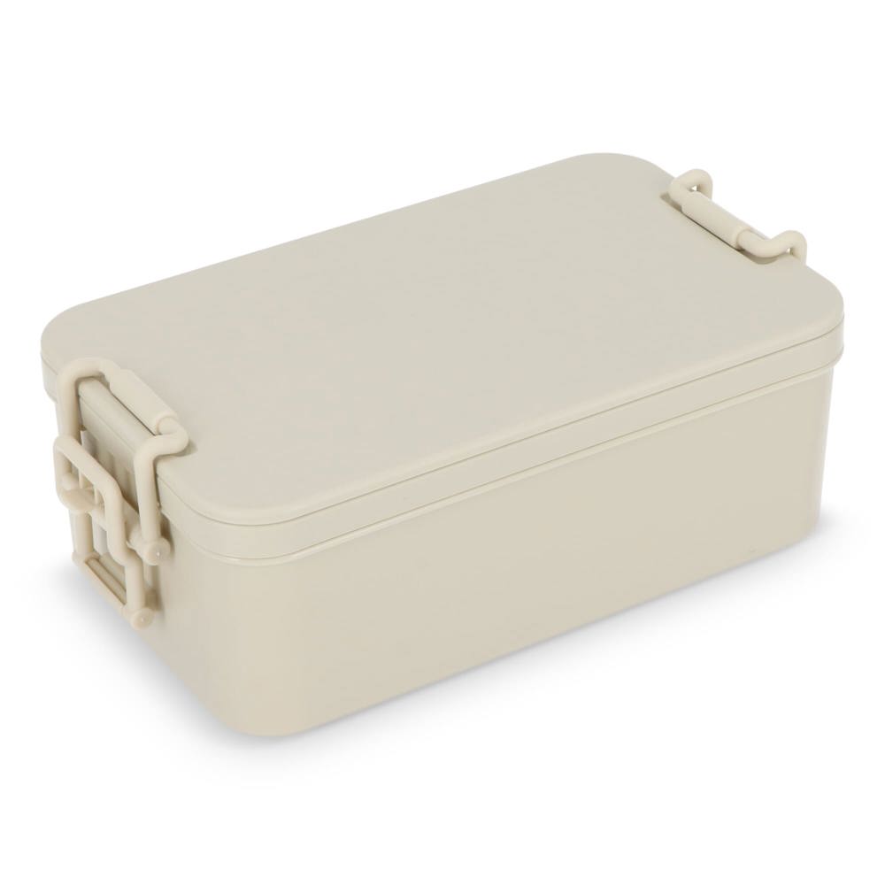 Double layer Lunch Box with Cutlery - Beige