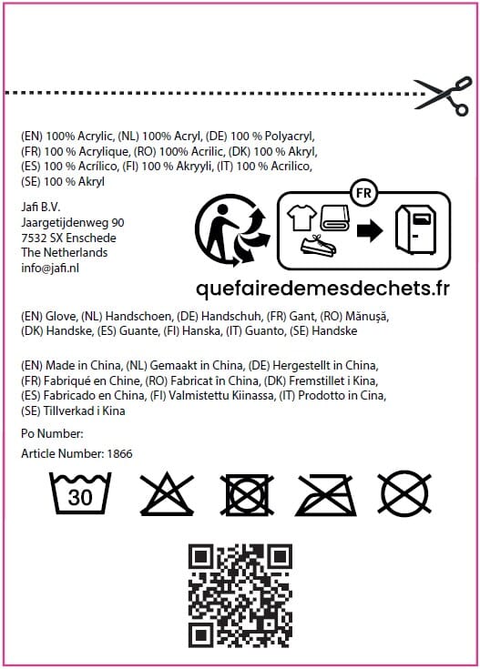 Touchscreen gloves with label