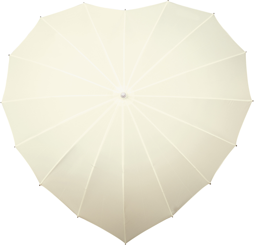 FALCONE - Hartvormige paraplu registered design - Handopening - Windproof -  110 cm - Gebroken wit