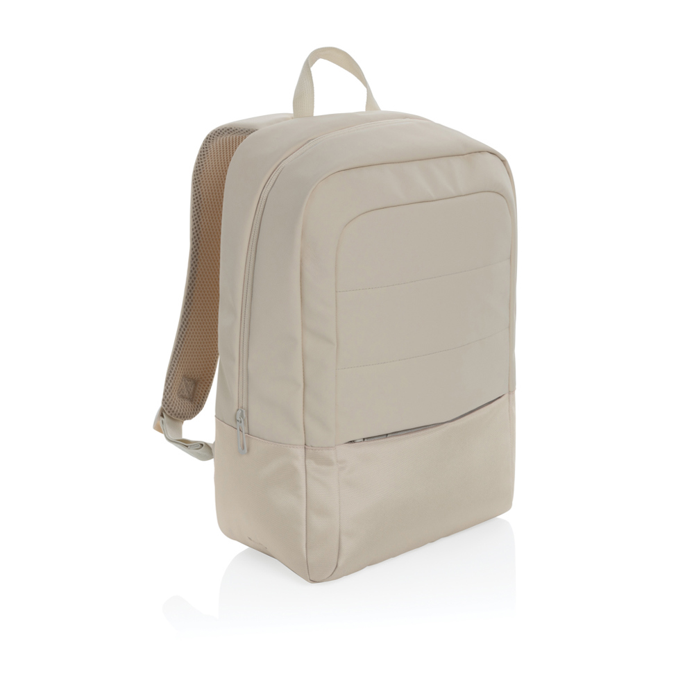 Armond AWARE™ RPET 15.6 inch standard laptop backpack - beige (± PMS Warm Grey 1)