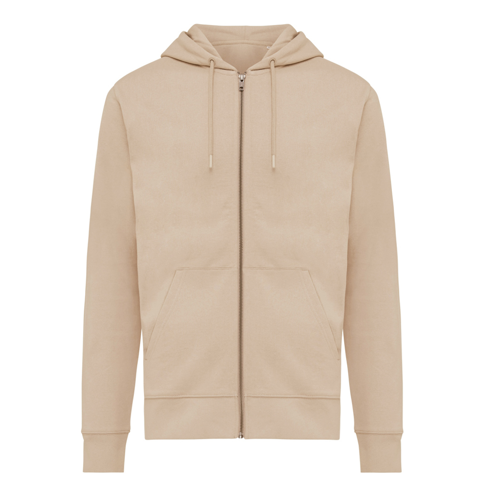 IQONIQ Abisko recycled cotton zip through hoodie - desert (± PMS 14-0708 TCX)