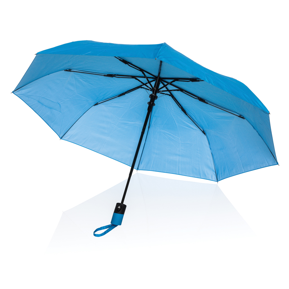 21" Impact AWARE™ 190T mini auto open umbrella - tranquil blue (± PMS 17-4139TCX)