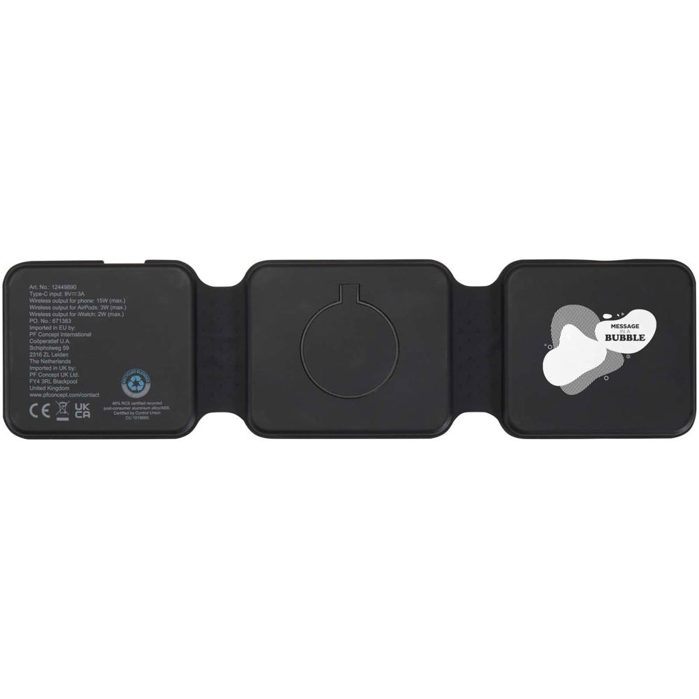 Armus 3-in-1 15W gerecycleerde plastic opvouwbare draadloze oplader