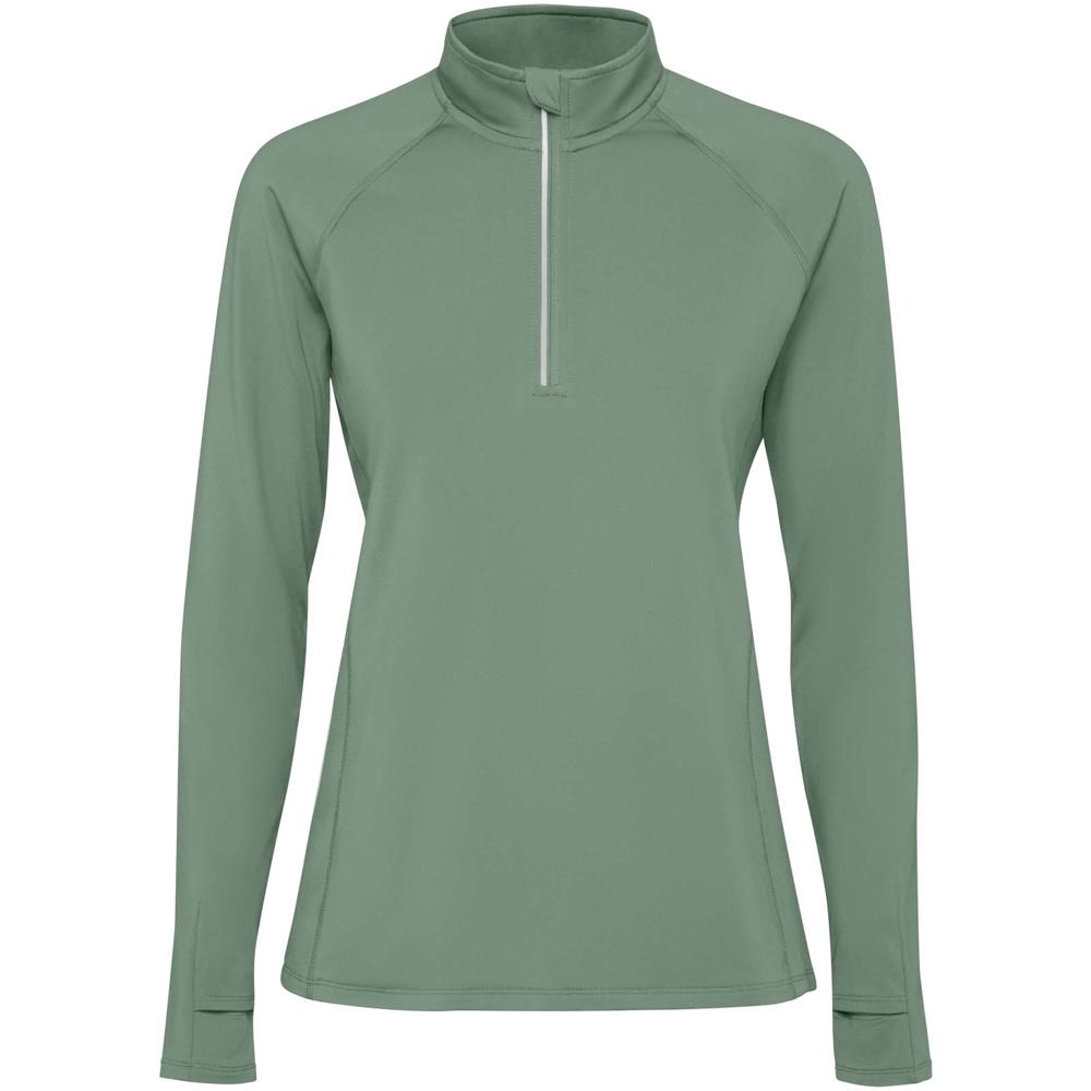 Estambul long sleeve women's half zip sweatshirt - Laurel green