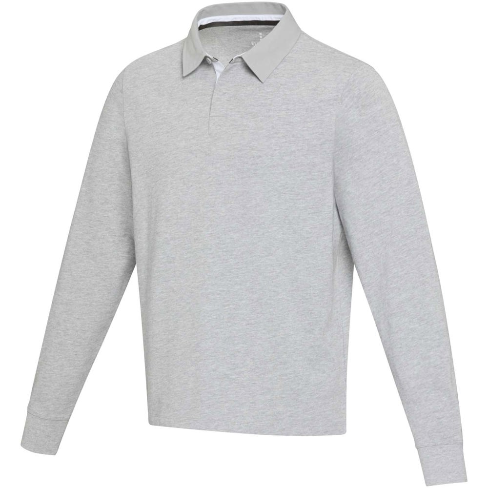 Clyde unisex organic rugby polo sweatshirt - Heather grey
