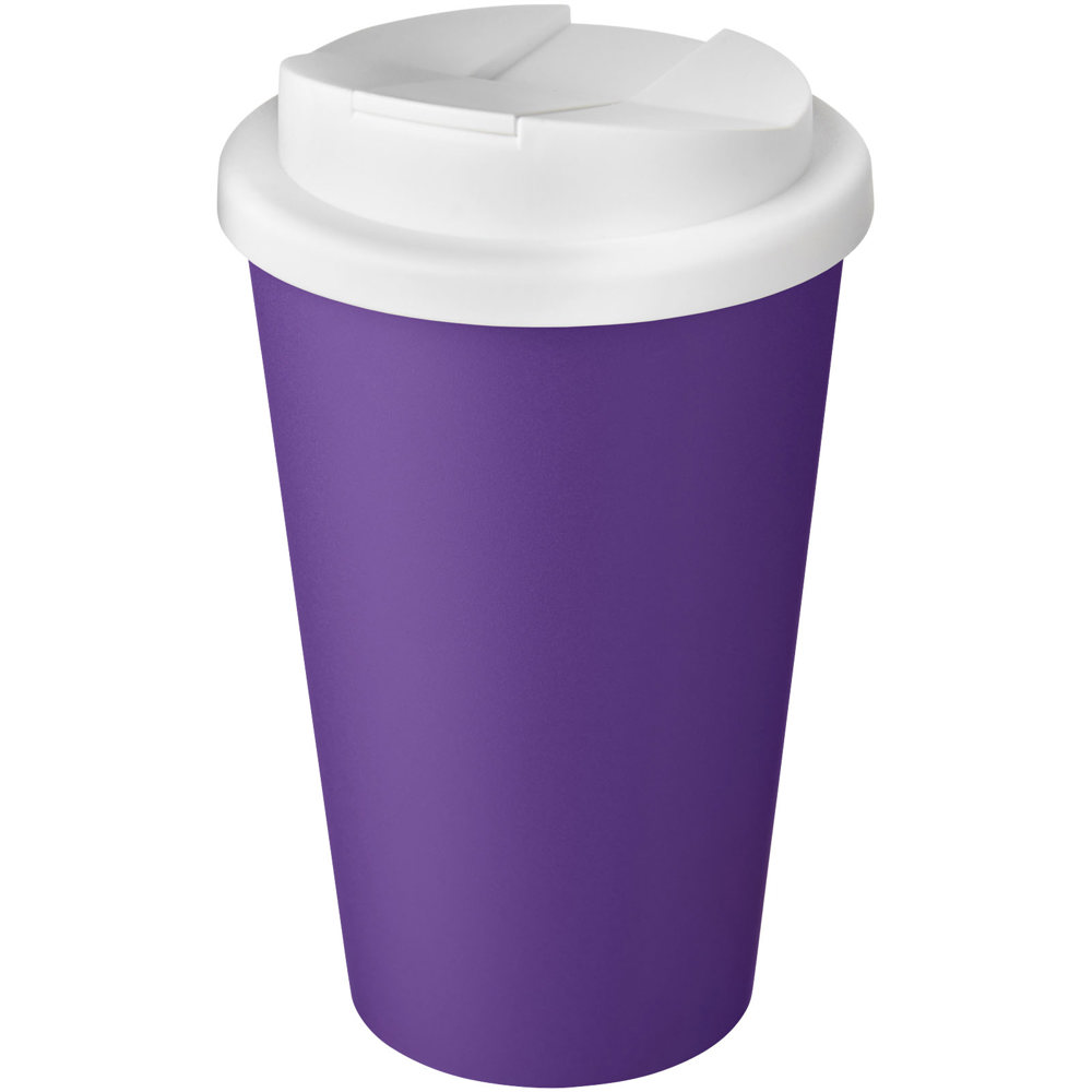 Americano® Eco 350 ml recycled tumbler with spill-proof lid - Purple, White