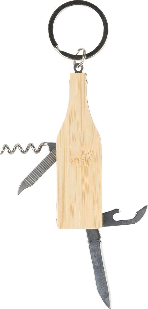 Bambus-Multifunktionswerkzeug-Schlüsselanhänger Inaya