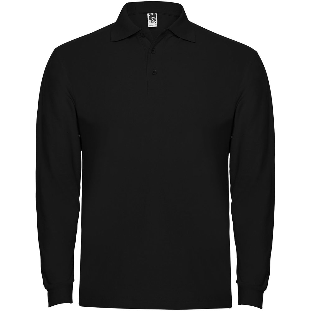 Estrella long sleeve men's polo - black