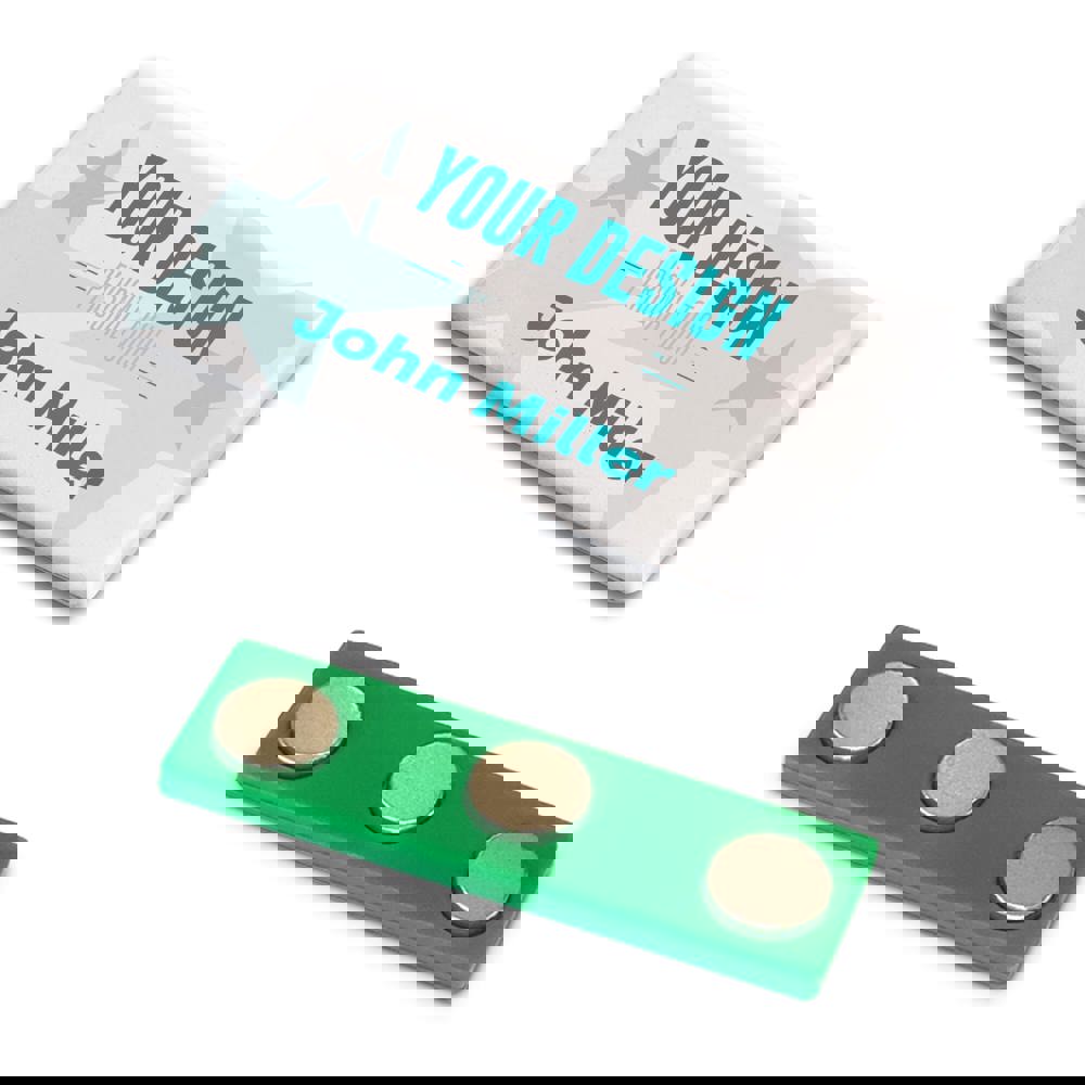 Name badge with doming 50x30mm