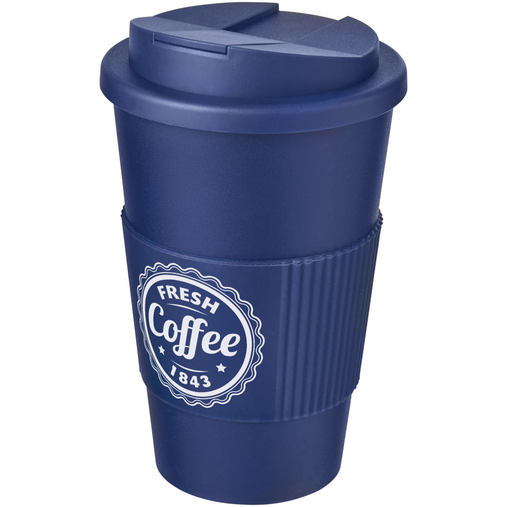 Americano® 350 ml tumbler with grip & spill-proof lid