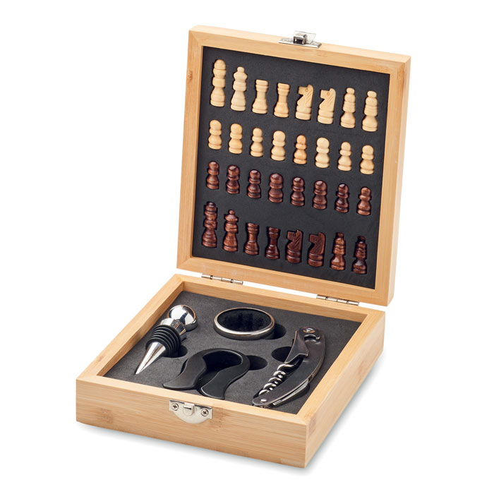 CHESSET - Chess board wine set