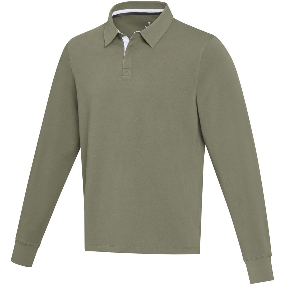Clyde unisex organic rugby polo sweatshirt - Green
