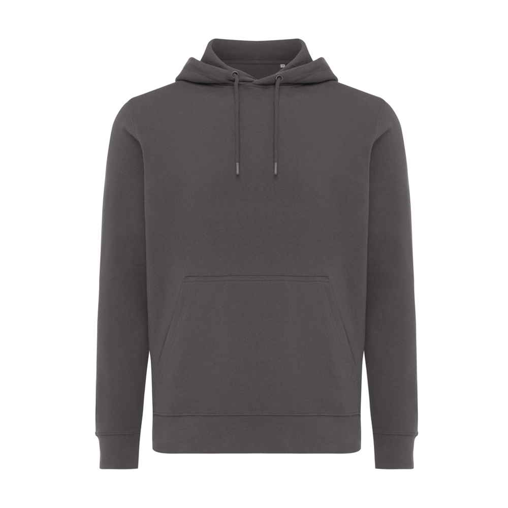 IQONIQ Rila lightweight recycled cotton hoodie - anthracite (± PMS 19-3900 TCX)